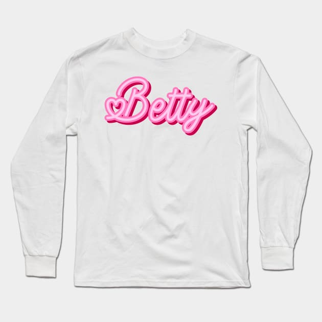 Betty name pink heart Long Sleeve T-Shirt by maoudraw